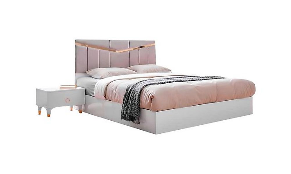Xlmoebel Bett Doppelbett in Rosa und Weiß für das Schlafzimmer aus modernem günstig online kaufen