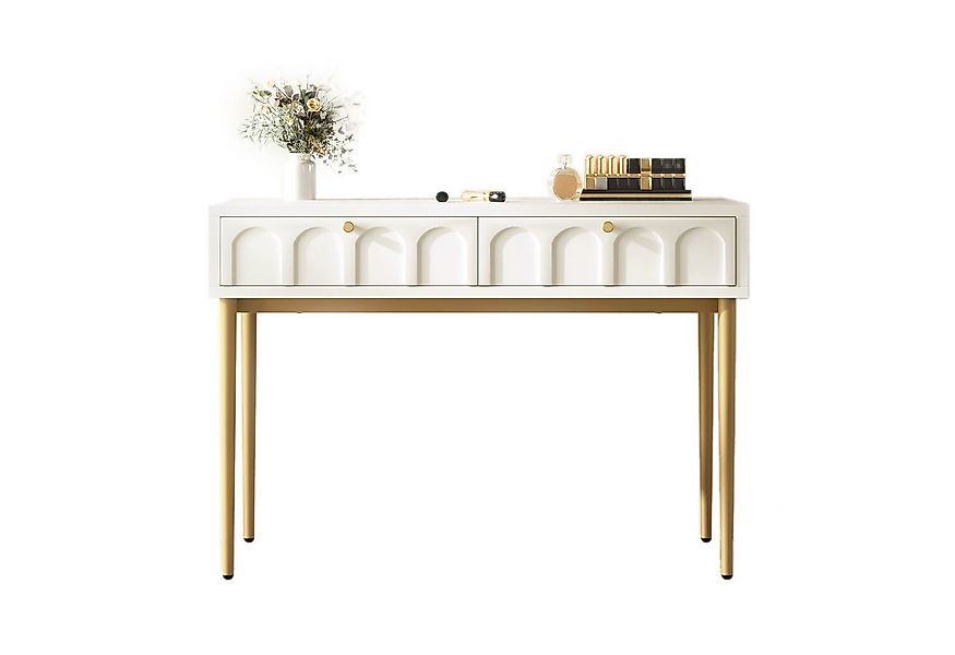 Flieks Schminktisch, Sideboard Schubladenkommode mit 2 Schubladen 100x45x76 günstig online kaufen