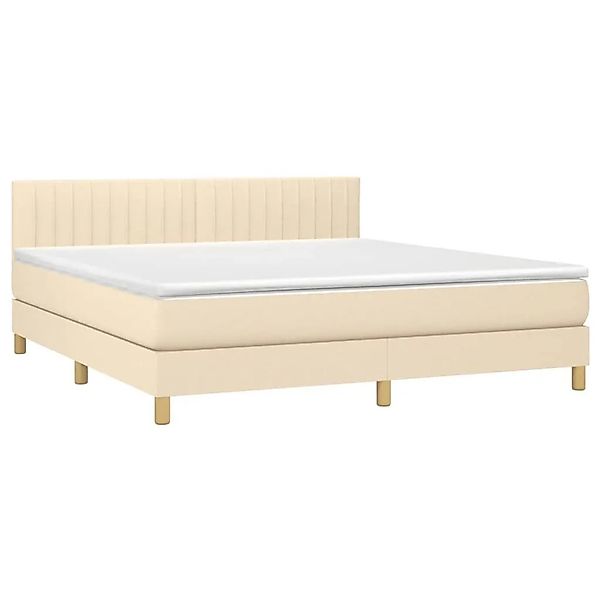 vidaXL Boxspringbett mit Matratze Creme 180x200 cm Stoff 3140798 günstig online kaufen