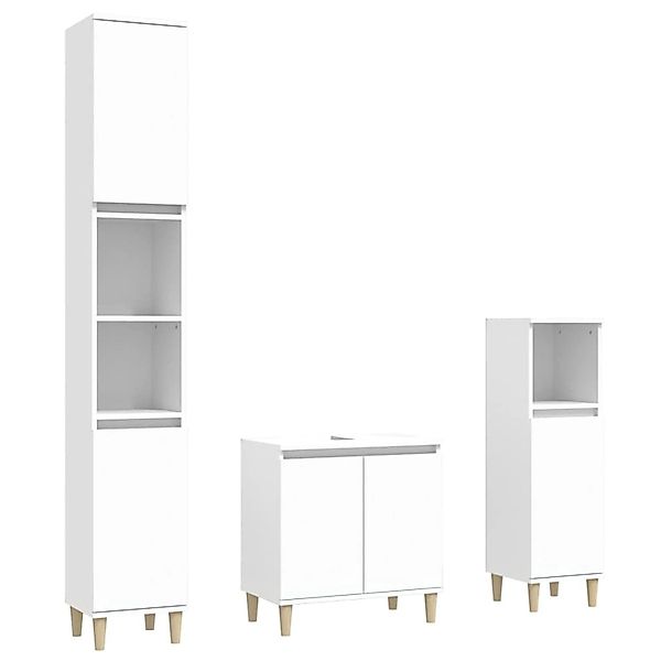 vidaXL Badezimmer-Set 3-tlg. Badmöbel-Set Braun Eichen-Optik günstig online kaufen