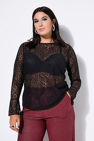 Studio Untold Longsleeve Spitzen-Shirt Slim Shape Leo-Spitze günstig online kaufen