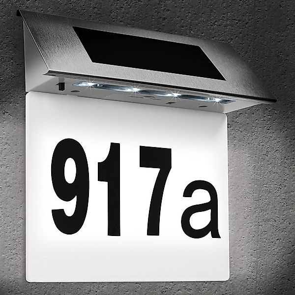 monzana Wandleuchte, Hausnummer beleuchtet Solar LED günstig online kaufen