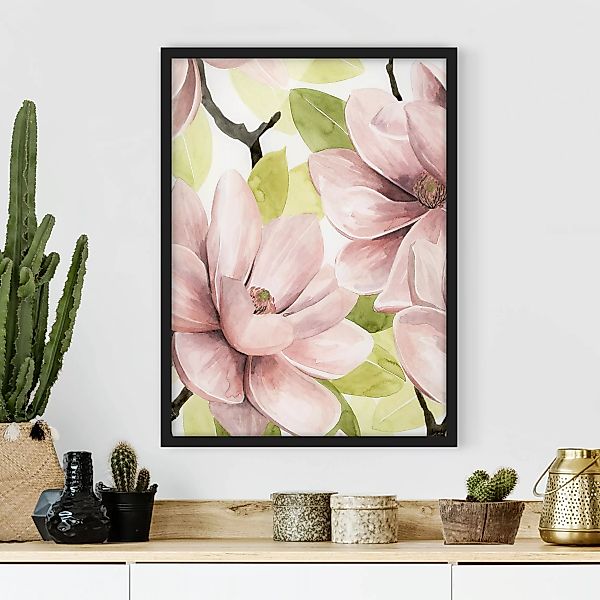 Bild mit Rahmen - Hochformat Magnolie errötet II günstig online kaufen