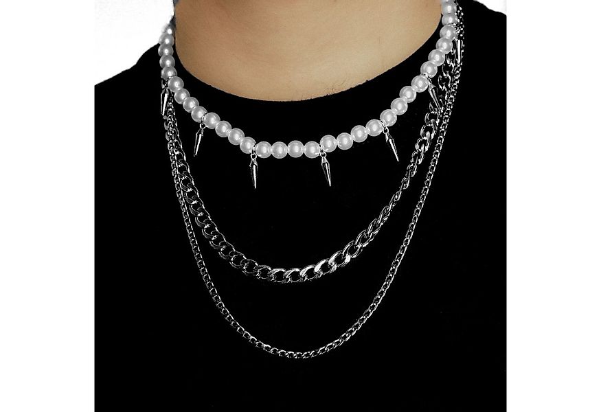 salazar.plus Perlenketten-Set Perlenkette mit Nieten Kubanische Kette Edels günstig online kaufen