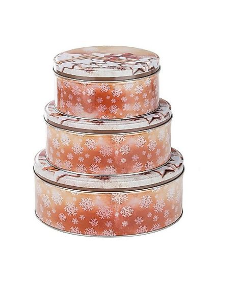 Rungassi Aufbewahrungsdose Keksdose Weihnachts-Keksdosen 3er Set Rund Ø14-2 günstig online kaufen