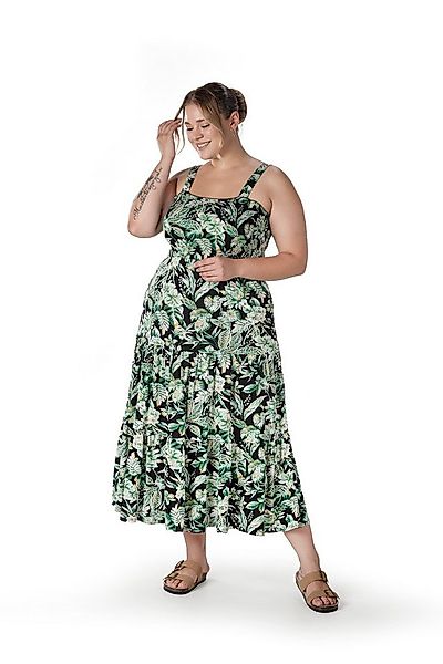 Stil Diva Minikleid Plus-Size-Kleid mit Blumenmuster, breiten Trägern und e günstig online kaufen