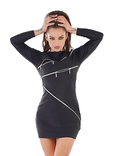 Me Seduce Minikleid Schwarzes Minikleid mit mehreren Reißverschlüssen Kleid günstig online kaufen
