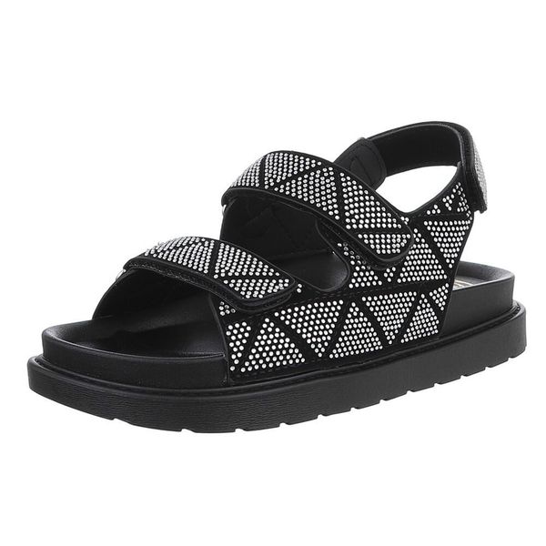 Ital-Design Stylische Damen Sandalen mit Klettverschluss günstig online kaufen
