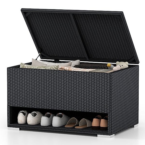 COSTWAY Auflagenbox, Gartenbox wetterfest mit Schuhregal günstig online kaufen