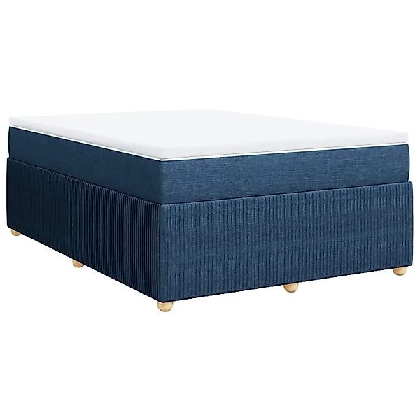 vidaXL Boxspringbett mit Matratze Blau 160x200 cm Stoff 3285587 günstig online kaufen