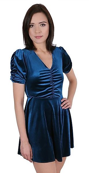 Sarcia.eu Minikleid JOHN ZACK Blaues Kleid aus Velours XL günstig online kaufen