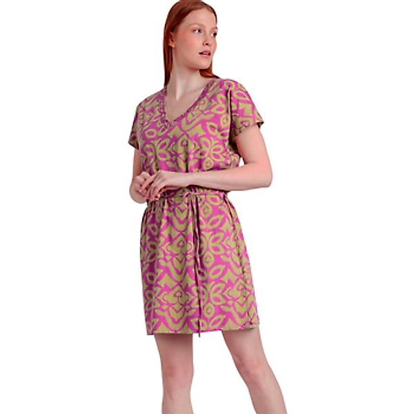 Admas  Kleider Sommerkleid mit kurzen Ärmeln Pink And Green günstig online kaufen