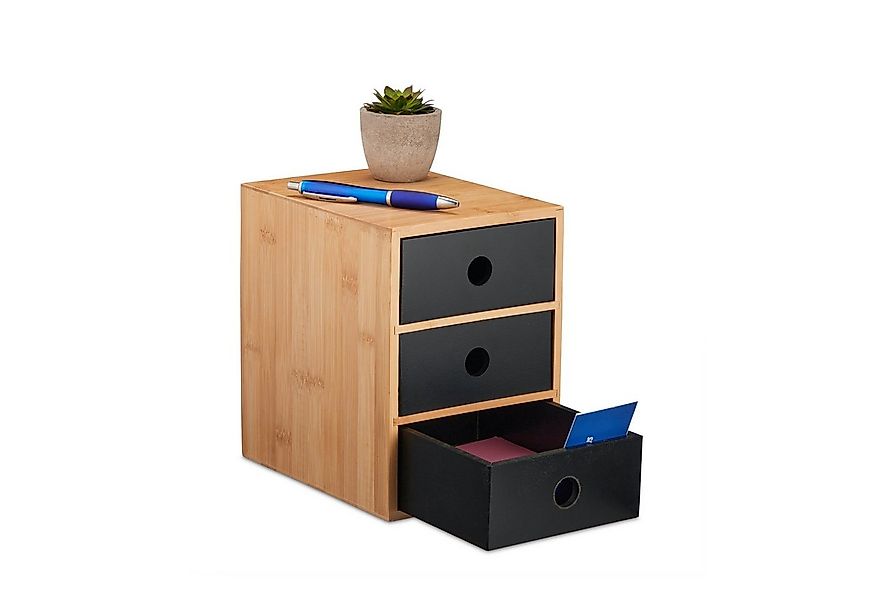 relaxdays Schreibtischaufsatz Schreibtisch Organizer mit 3 Schubladen günstig online kaufen