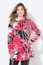 MIAMODA Sweatshirt Hoodie Blütenmuster Kapuze Langarm günstig online kaufen