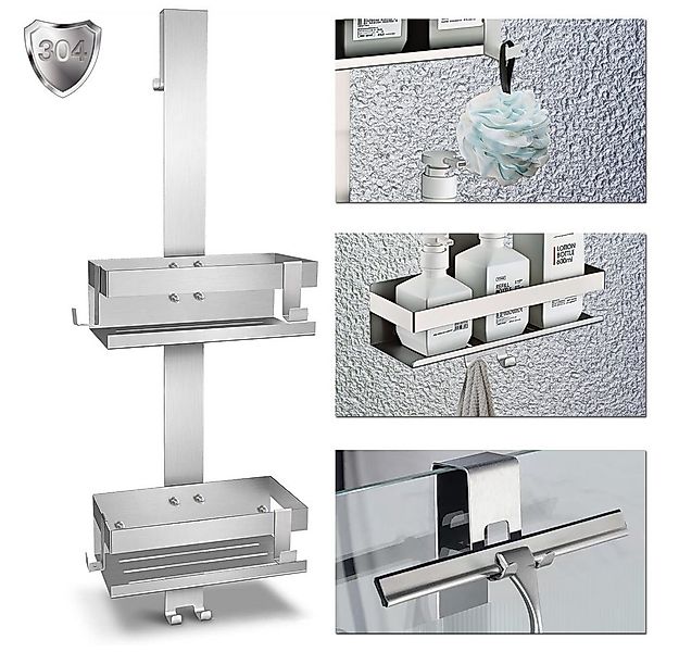 Mucola Duschablage Duschregal ohne Bohren Duschorganizer Handtuchhalter Bad günstig online kaufen