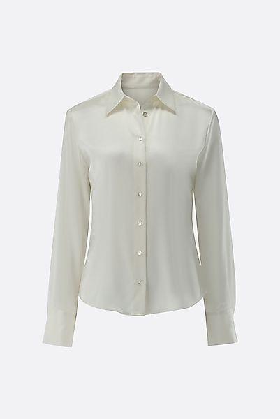 Hemdbluse tailliert aus Seidensatin-Stretch günstig online kaufen