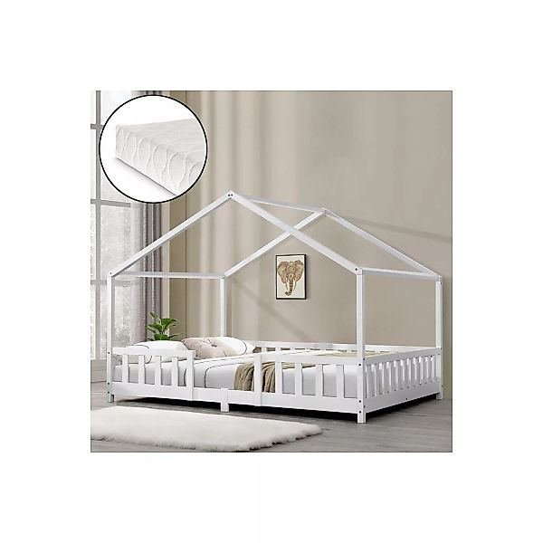 Kinderbett groß in Hausoptik THULE-100 Liegefläche 140x200 cm mit Kaltschau günstig online kaufen