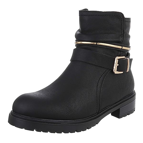 Ital-Design Damen Stiefel mit goldenen Details günstig online kaufen