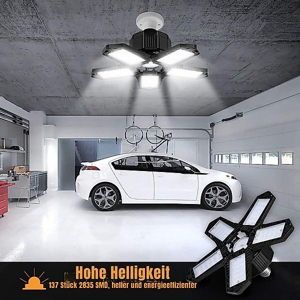 Diyarts Deckenleuchten, LED-Modul, verformbar, E27-Fassung, Tageslichtweiß, günstig online kaufen