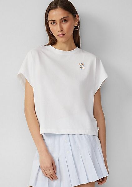 QS Kurzarmshirt T-Shirt Lässiges Shirt mit überschnittener Schulter günstig online kaufen