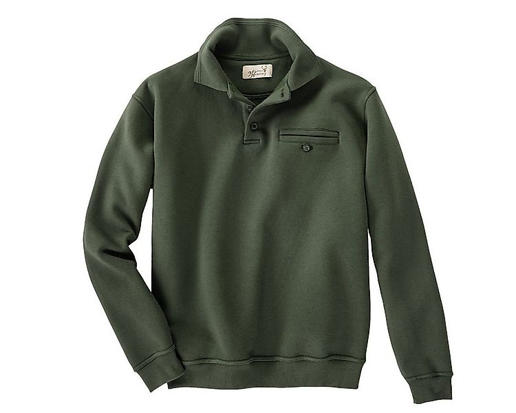 Hubertus Sweater Hubertus Sweatshirt Polokragen oliv Übergröße günstig online kaufen