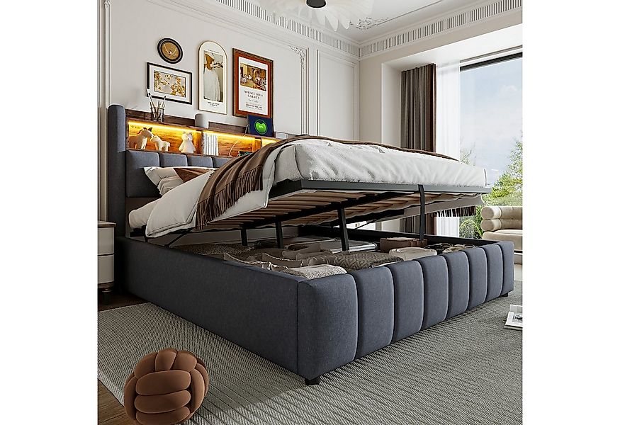 STILVORA Polsterbett 180×200 mit bettkasten,Funktionbett mit LED und USB,St günstig online kaufen