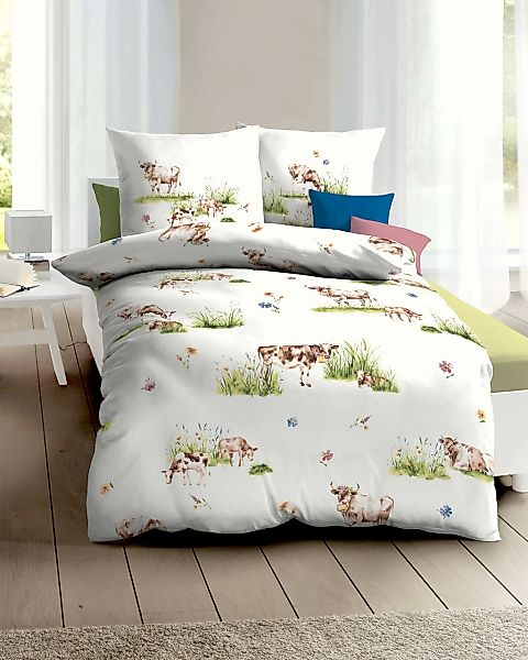 Kaeppel Bettwäsche "Almauftrieb" 2 Stk. tlg. Mit Kühen günstig online kaufen