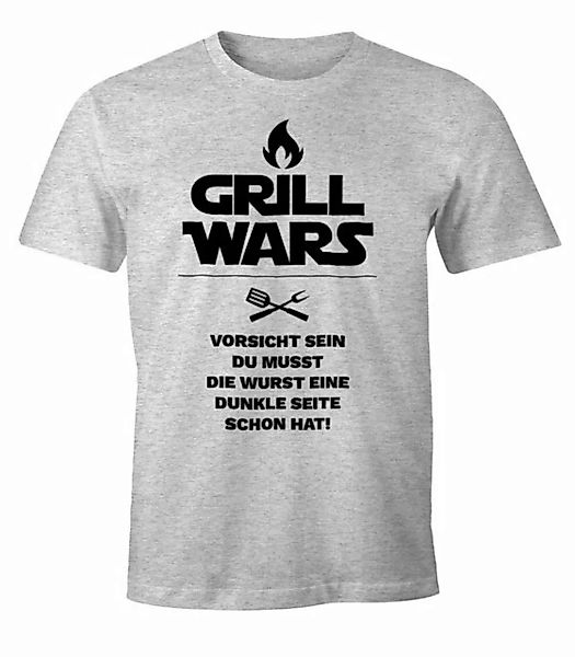 MoonWorks Print-Shirt Herren T-Shirt Grill Wars mit Spruch Fun-Shirt Moonwo günstig online kaufen