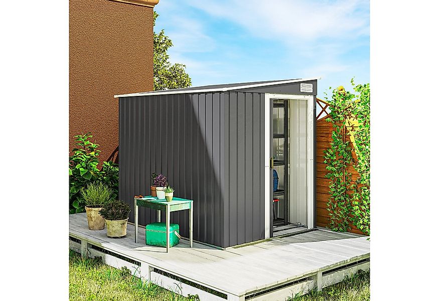 Outsunny Gerätehaus Gartenschuppen aus Metall, BxT: 154x206.5 cm, (Gerätesc günstig online kaufen