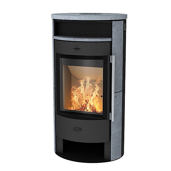 Fireplace Durago Kaminofen Speckstein Schwarz 6 kW günstig online kaufen
