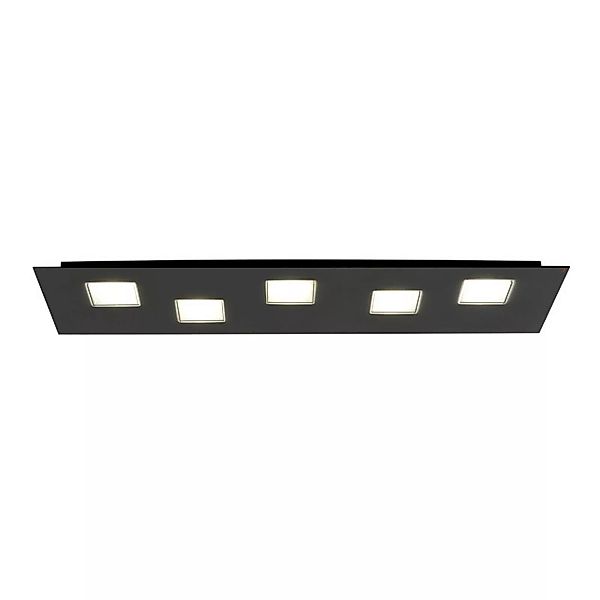 Fabbian Quarter - schwarze LED-Deckenlampe 5flg. günstig online kaufen