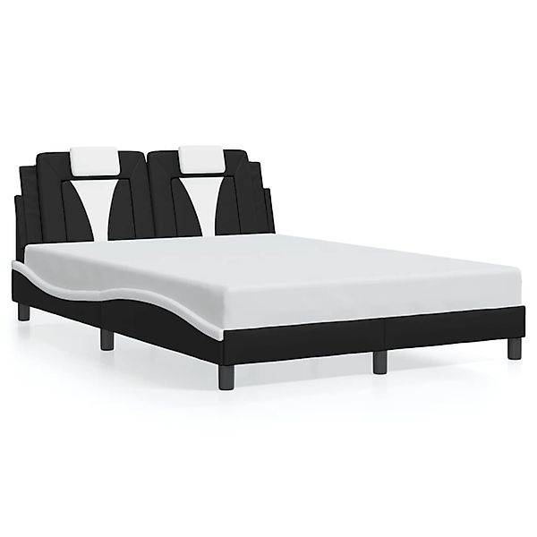 vidaXL Bettgestell Viana ohne Matratze Schwarz und Weiß 140x200 cm Kunstled günstig online kaufen