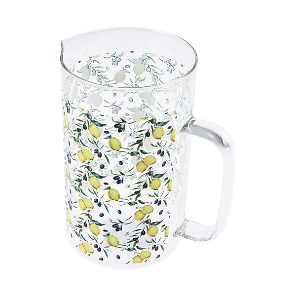 Viana Dekofigur Glaskanne mit Zitronen-Oliven-Dekor, 17cm, günstig online kaufen