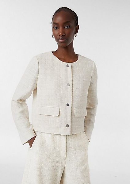 comma Jackenblazer Indoor-Jacke Hochwertige Bouclé-Jacke mit dezentem Glitz günstig online kaufen