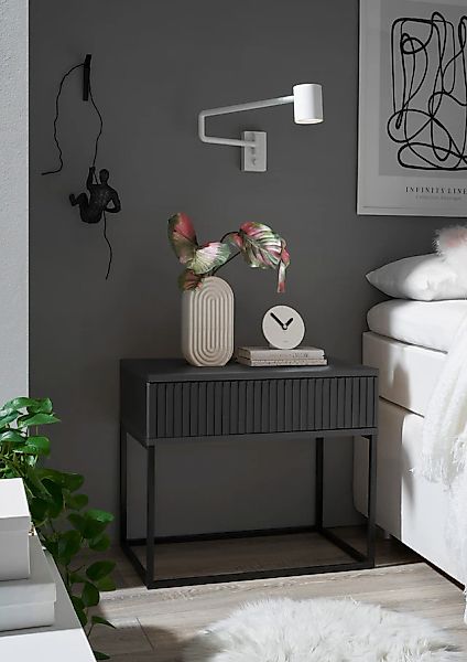 Schlafkontor Nachtkommode »Marle Nachtkonsole, Nachtkästchen auf Metall-Fuß günstig online kaufen