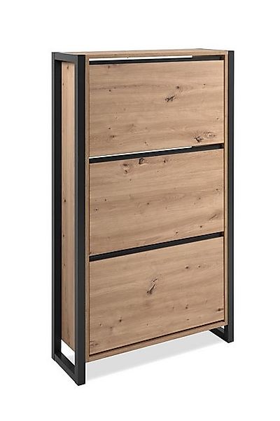 Finori Schuhkipper 3 Klappen, Dekor Artisan Eiche Dekor / anthrazit - 70x12 günstig online kaufen