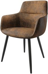 DELIFE Polsterstuhl Pejo-Flex, 4-Fuß konisch Schwarz günstig online kaufen