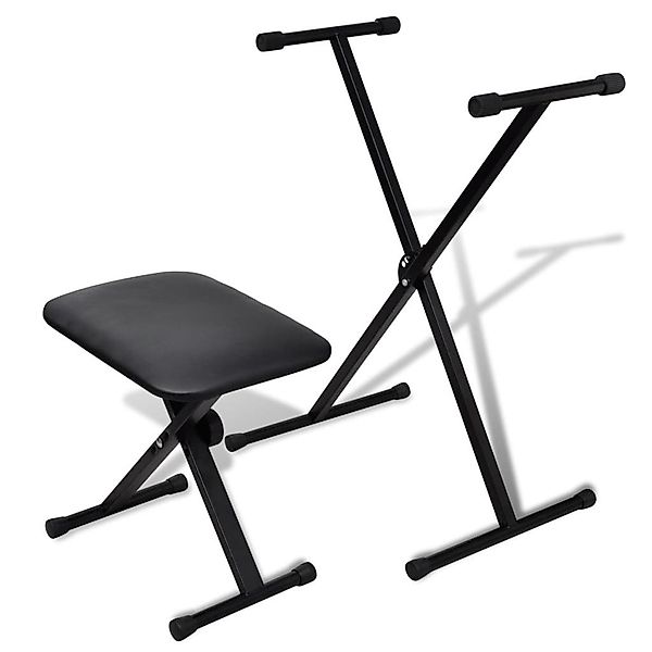 vidaXL Schlagzeughocker Keyboardständer- und Hocker-Set Verstellbar günstig online kaufen