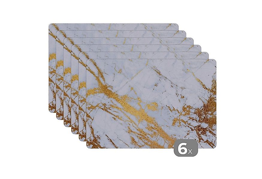 MuchoWow Platzset Marmor - Gold - Weiß - Luxe - Marmoroptik/print - Glitzer günstig online kaufen