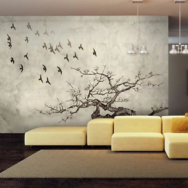 artgeist Fototapete Flock of birds beige/braun Gr. 200 x 154 günstig online kaufen
