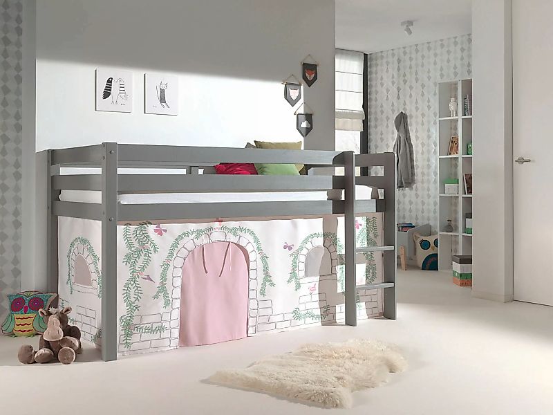 Vipack Hochbett "Pino, Spielbett massiv Kiefer, stabil gebaut, 3 Korpusfarb günstig online kaufen