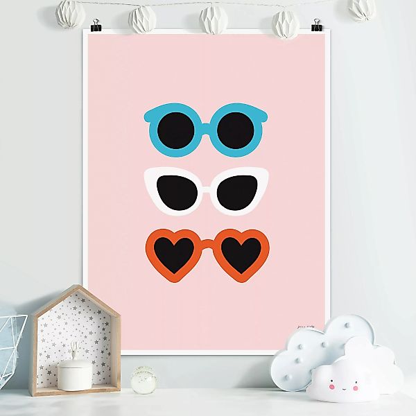 Poster Sonnenbrillen Tricolore günstig online kaufen