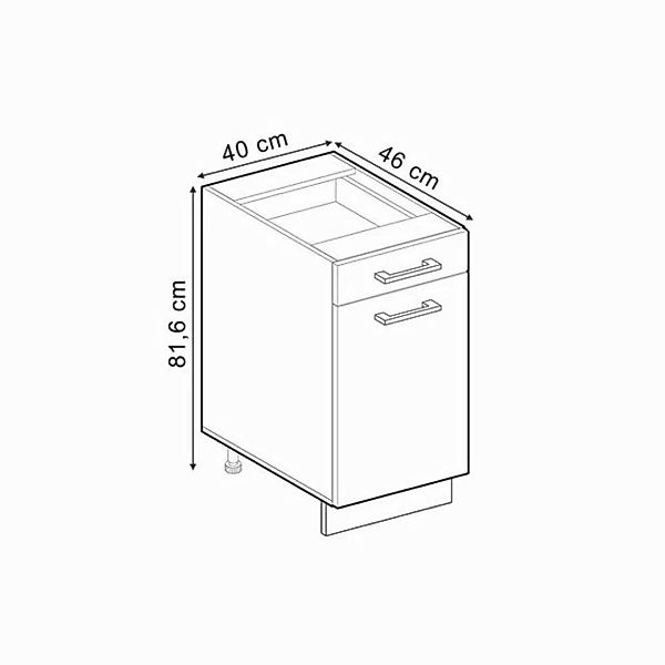 Vicco Unterschrank R-Line, Goldkraft Eiche/Weiß, 40 cm ohne Arbeitsplatte günstig online kaufen