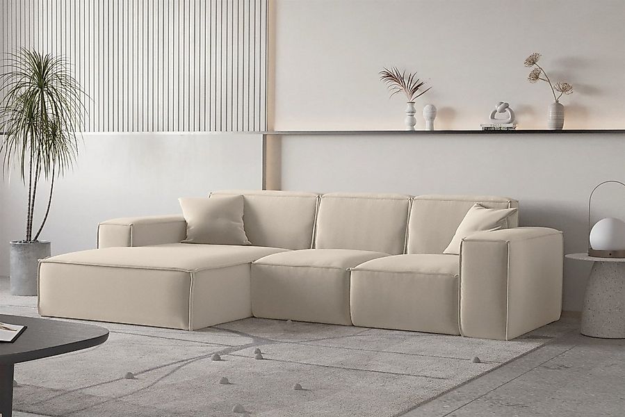 Fun Möbel Ecksofa Designersofa CELES PREMIUM Ottomane Rechts oder Links in günstig online kaufen