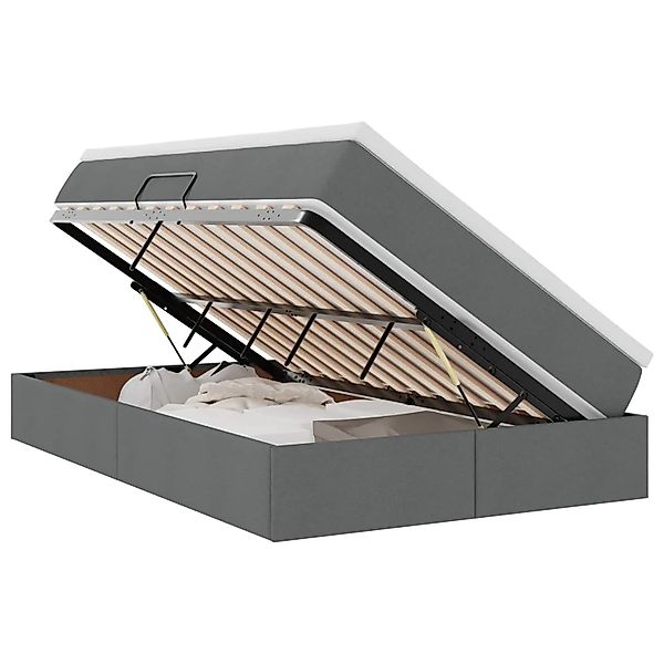 vidaXL Stauraumbett mit Matratze Dunkelgrau 120 x 200 cm 3370219 günstig online kaufen