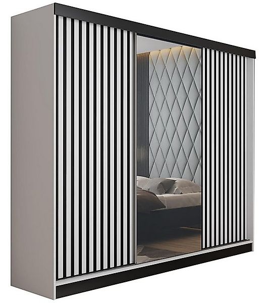 Compleo Schwebetürenschrank mit Spiegel, Breite: 200 cm, Modern design, Lam günstig online kaufen