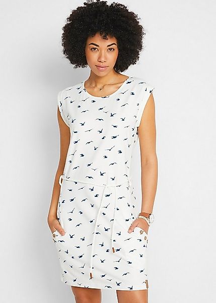 bonprix Shirtkleid mit All-Over Print, Kurzarm-Design, bequeme Passform günstig online kaufen