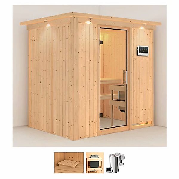Karibu Sauna »Finja« Set, 3,6-kW-Bio-Plug & Play Ofen mit externer Steuerun günstig online kaufen