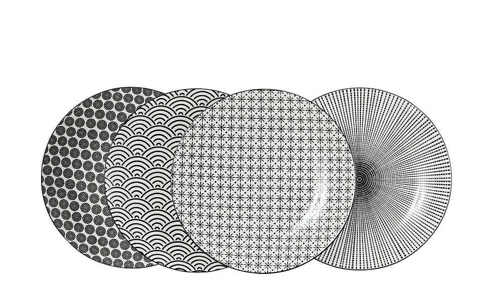 KHG Speiseteller 4er Set Vario ¦ schwarz ¦ Porzellan ¦ Maße (cm): H: 2,5  Ø günstig online kaufen