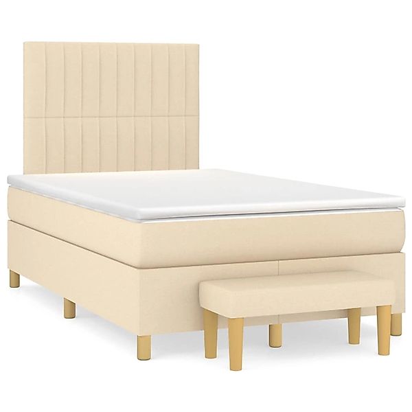 vidaXL Boxspringbett mit Matratze Creme 120x200 cm Stoff1358398 günstig online kaufen